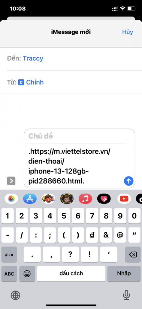 Thêm dấu chấm vào đầu và cuối link
