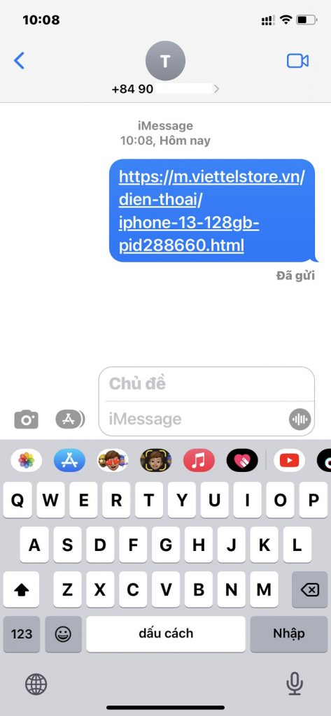 Nhấn nút gửi kết quả, link URL của bạn sẽ hiển thị đầy đủ