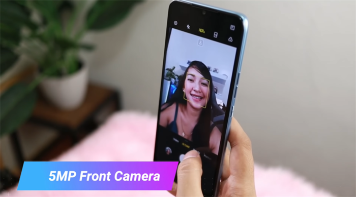 Camera selfie ở mặt trước của Tecno POP 5 LTE có độ phân giải là 5MP