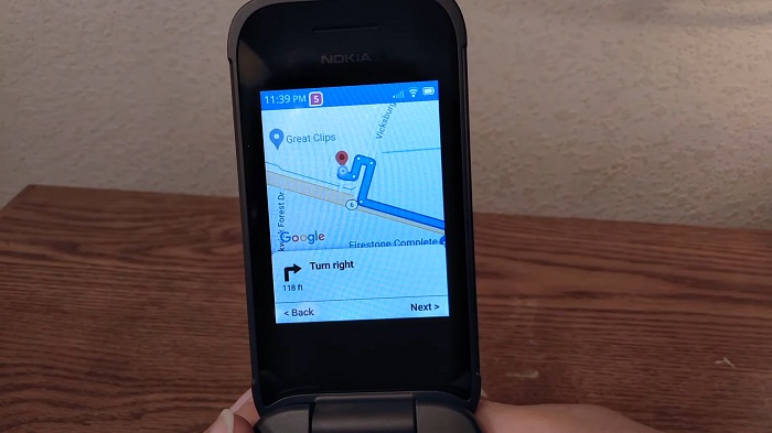 Giao diện Maps trên Nokia 2760 Flip 4G