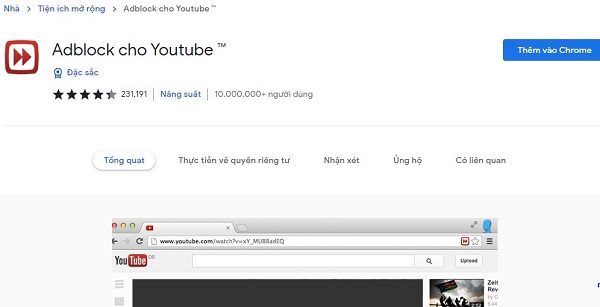 Chặn quảng cáo Youtube trên máy tính