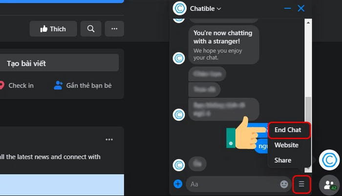 Bấm [Kết thúc Trò chuyện] để kết thúc cuộc trò chuyện