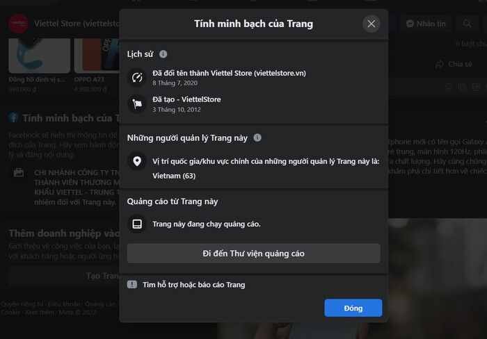 Các bài quảng cáo sẽ hiển thị khi bạn nhấn nút "Đi đến Thư viện quảng cáo"