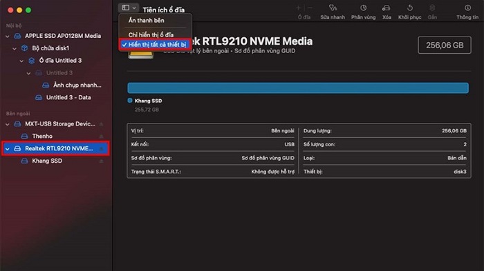 cách chia ổ cứng trên MacBook