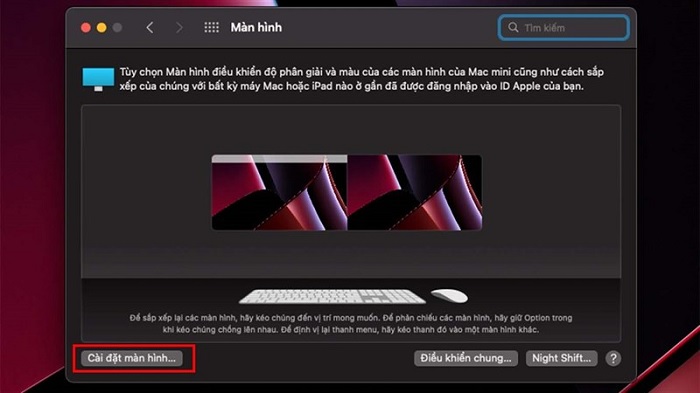 Chọn Cài đặt màn hình