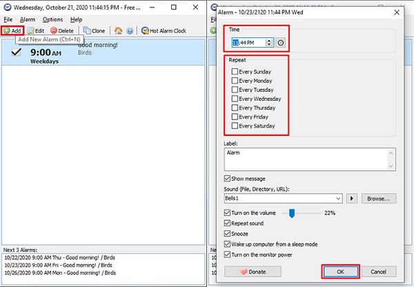 Cách đặt chuông báo thức trên máy tính