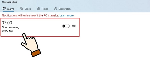 Cách đặt chuông báo thức trên máy tính