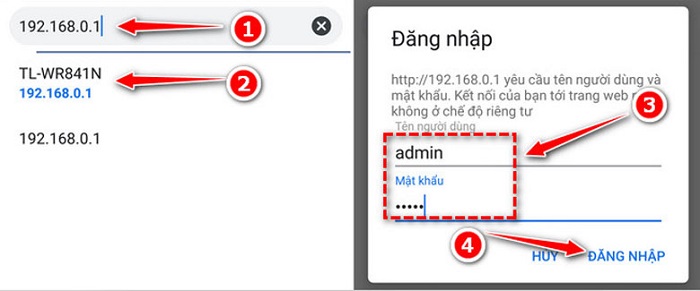 Tiến hành nhập Tên người dùng và mật khẩu