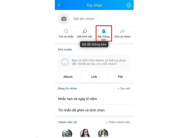 Cách khóa chat nhóm Zalo trên máy tính