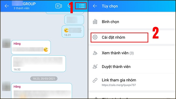 Cách khóa chat nhóm Zalo trên máy tính