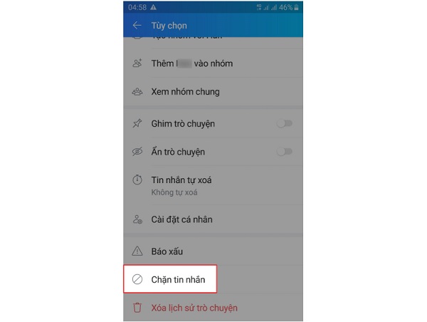 Cách khóa zalo người khác