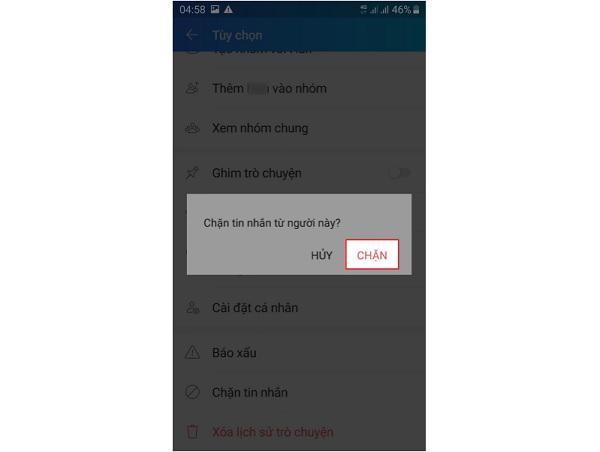 Cách khóa zalo người khác