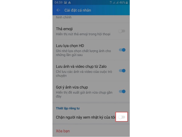 Cách khóa zalo người khác
