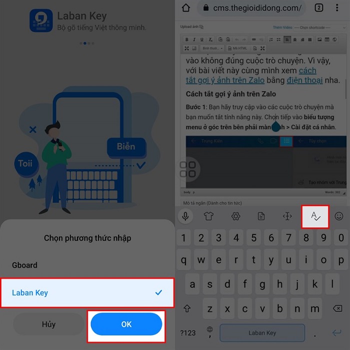 Bấm vào chữ A có dấu tích để kiểm tra chính tả đoạn văn
