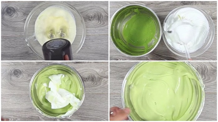 Làm cốt bánh bông lan giả vỏ dưa hấu