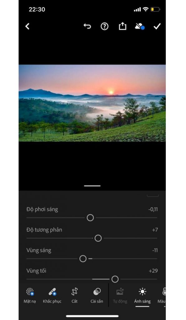 Tùy chỉnh ánh sáng