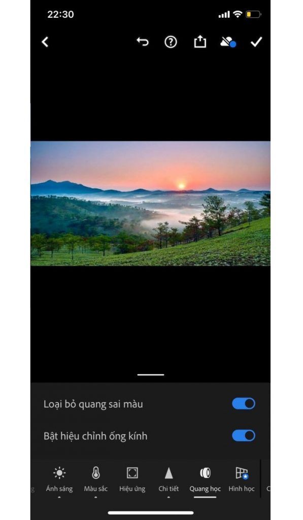 chỉnh ảnh bằng Lightroom trên iPhone
