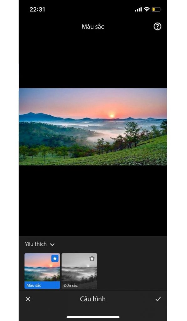 chỉnh ảnh bằng Lightroom trên iPhone