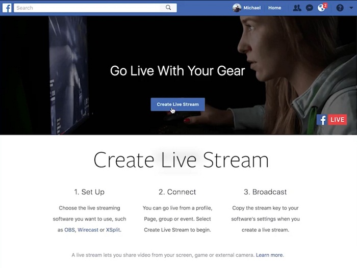 Nhấn chọn Tạo buổi phát trực tiếp (Create Live Stream)