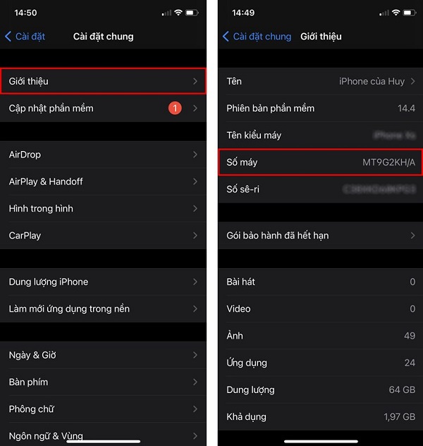 Kiểm tra ý nghĩa các ký tự trong mã số iPhone