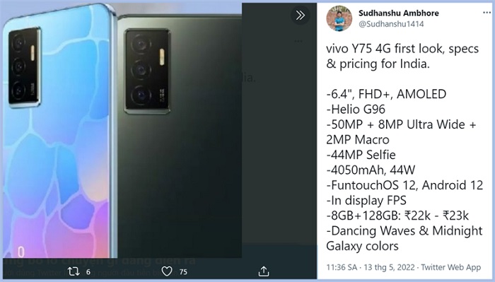 Bài chia sẻ của leaker Sudhanshu Ambhore