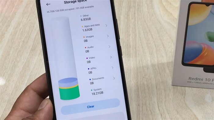 Redmi 10 Power sở hữu bộ nhớ RAM tối đa 11GB cùng 128GB bộ nhớ trong