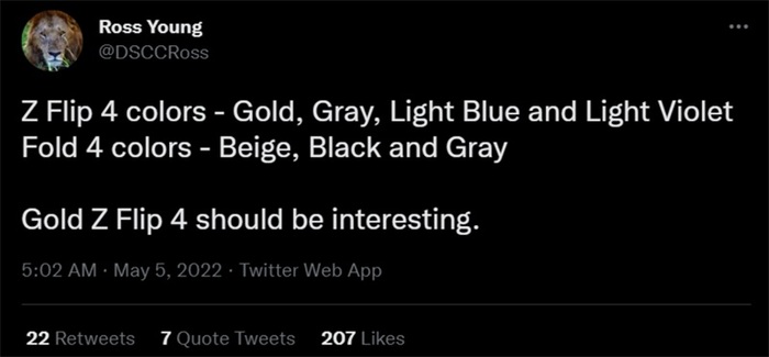 Thông tin được đăng tải tại leaker Ross Young