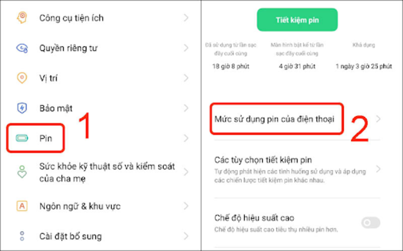 Kiểm tra chi tiết tiêu thụ pin của từng app