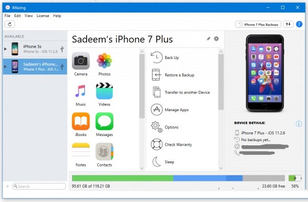 Phần mềm chuyển dữ liệu iMazing