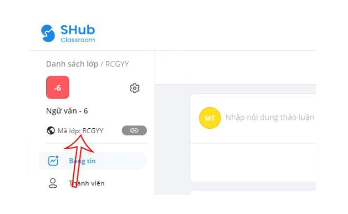 Gửi mã lớp học cho học sinh
