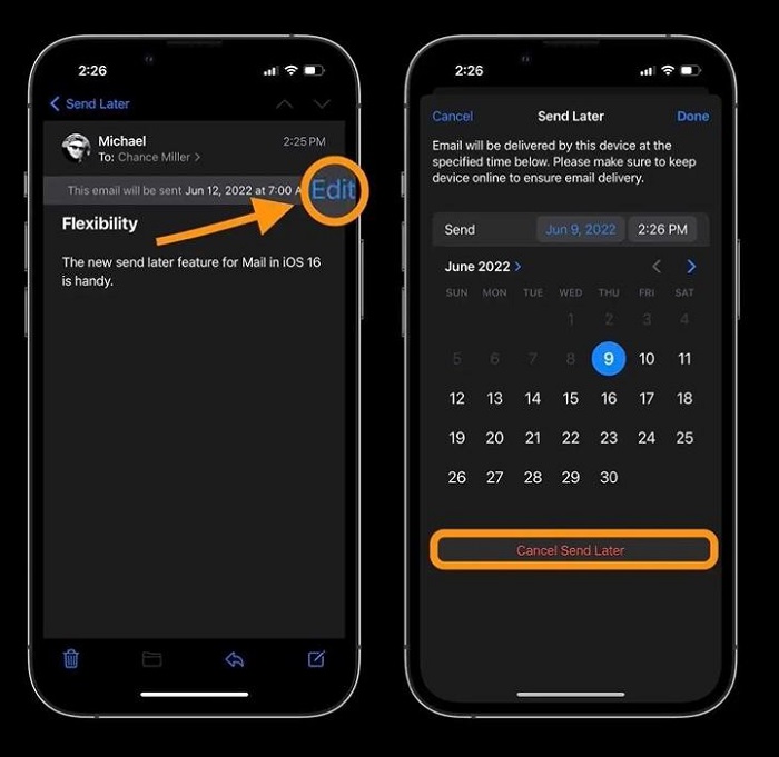 Thay đổi thời gian gửi mail