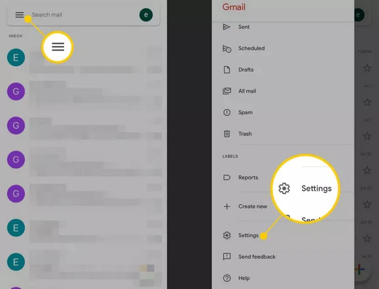 Nhấn vào menu có hình ba đường kẻ ngang để truy cập menu