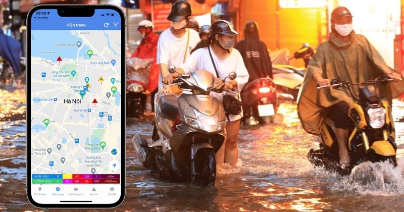 Cách tra cứu điểm ngập lụt tại Hà Nội