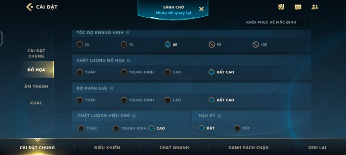 Cài đặt cấu hình game