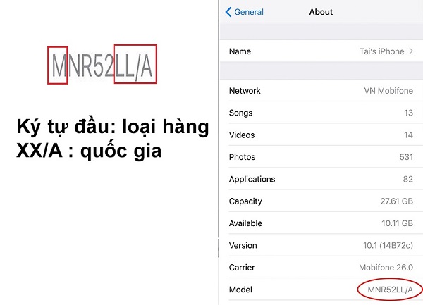 Ký tự đầu tiên trong mã máy cho biết thiết bị đang sử dụng thuộc loại nào