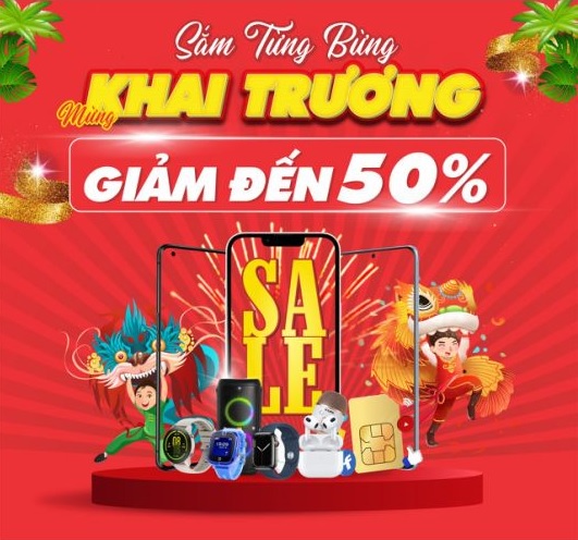 Sắm tưng bừng mừng khai trương siêu thị Viettel Store tại TP. Hồ Chí Minh giảm đến 50% smartphone, phụ kiện, SIM số