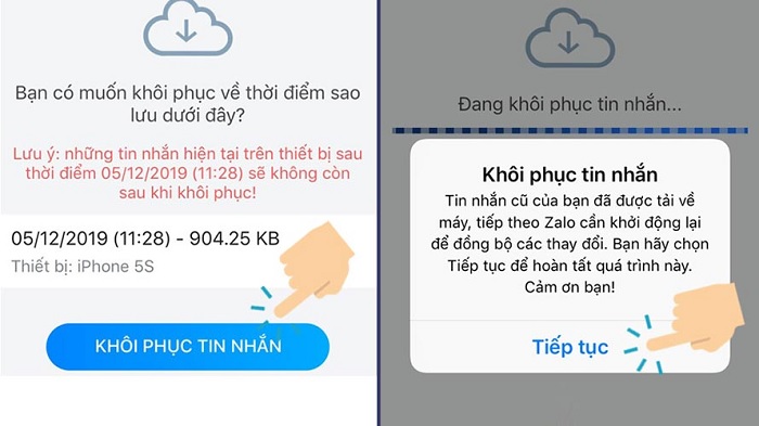 Hướng dẫn khôi phục tin nhắn Zalo đã thu hồi 