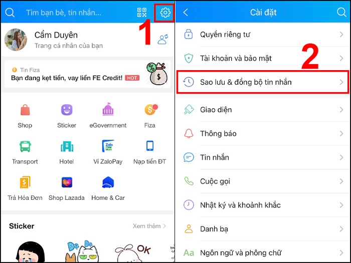 Khôi phục tin nhắn zalo