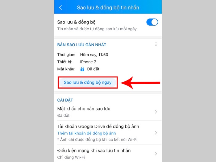 Khôi phục tin nhắn zalo