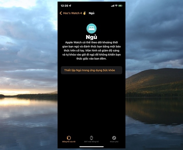 Bấm chọn mục Ngủ