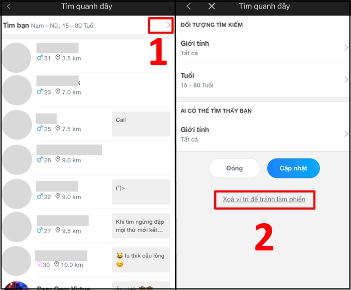 Tắt định vị trên ứng dụng Zalo