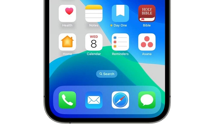 Công cụ tìm kiếm được thể hiện ngay trên màn hình chính