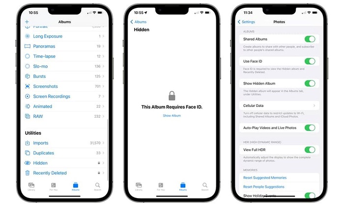 Đặt chế độ riêng tư cho ảnh ẩn