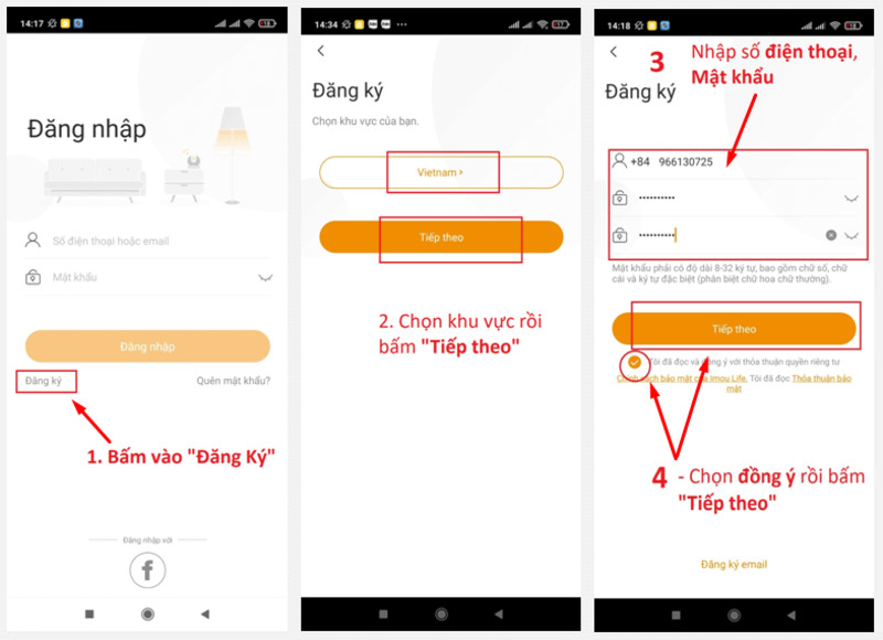 Đăng ký và đăng nhập tài khoản IMOU