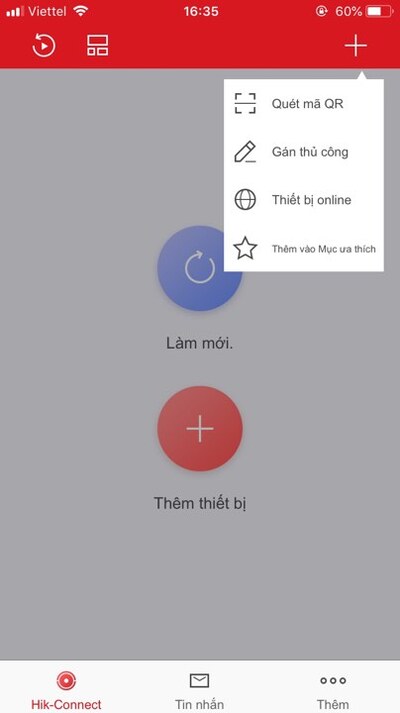 Thêm đầu ghi vào tài khoản Hik-connect và check camera