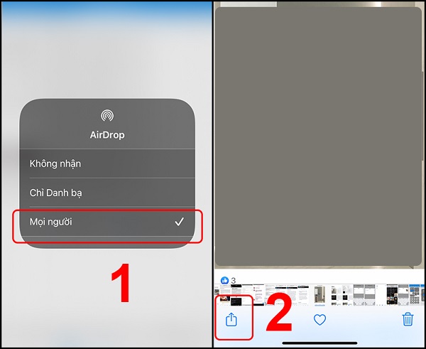 Cách chuyển ảnh từ iphone sang iphone