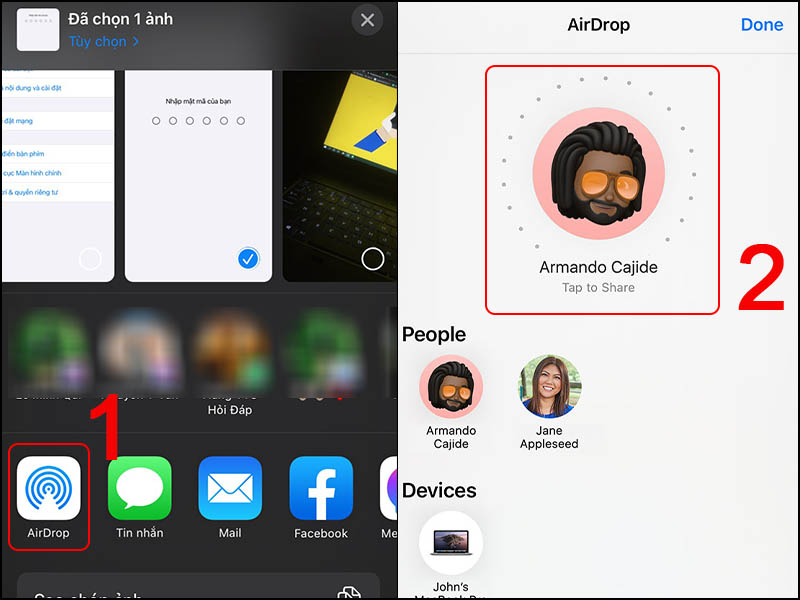 Cách chuyển ảnh từ iphone sang iphone
