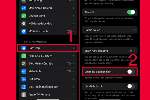 cách chạm 2 lần mở màn hình iphone