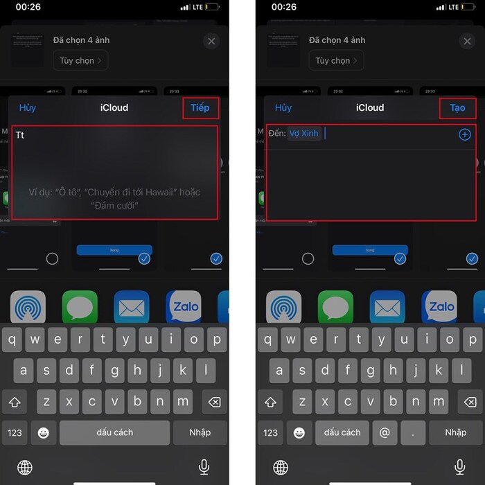 Hoàn tất việc chia sẻ thư viện Ảnh