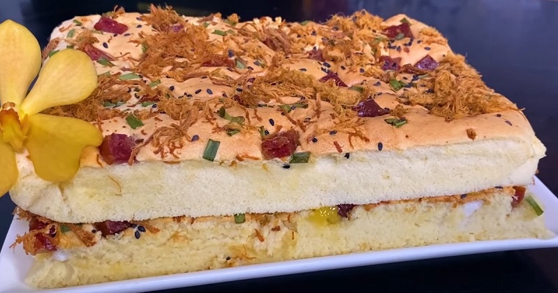 cách làm bánh bông lan mặn bằng lò nướng